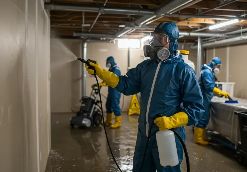 Basement Sanitization and Antimicrobial Treatment process in South Chicago Heights, IL