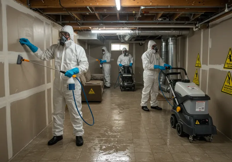 Basement Moisture Removal and Structural Drying process in South Chicago Heights, IL